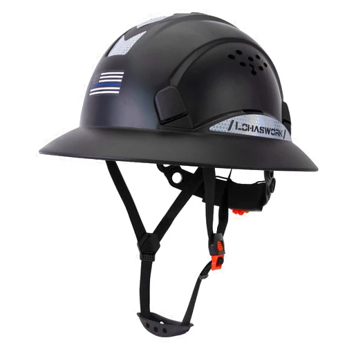 LOHASWORK Full Brim Hard Hat Construction OSHA Approved Vented Hard Hat Cascos De Construccion Adjustable Cool Vent Work Safety Helmet for Men and Women