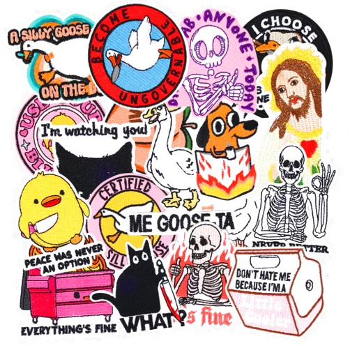 Saanoaa 20 PCS Funny Embroidered Iron On Patches for Clothes,Cool Meme Sew On Applique Patches for Hat,Backpack,Jackets,Jeans,Vest,Funny Iron on Patches for Adults
