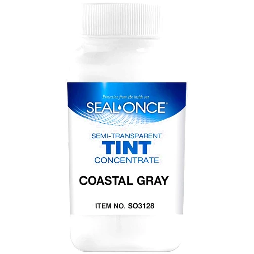 Seal-Once Semi-Transparent Color Tints - Coastal Gray Liquid Wood Treatment - Multi-Surface Concentrate in a 4-Ounce Bottle