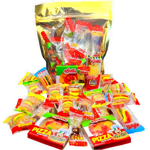 NIMIANO eFrutti Gummi Candy Variety Lunch Party Gift Set | Fat Free Food | Gluten Free | Nut Free | Not GE | Great for Parties, Gifts and Family Time (Collection 1 - Lunch Party Bag)