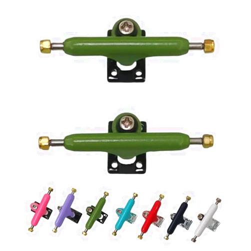 LEEFAI Pro Fingerboard Trucks 34mm G3 with Color Hanger Professional Mini Finger Skateboard Inverted Kingpin Harder Bushing Pivot Cups Truck (Lime Green)