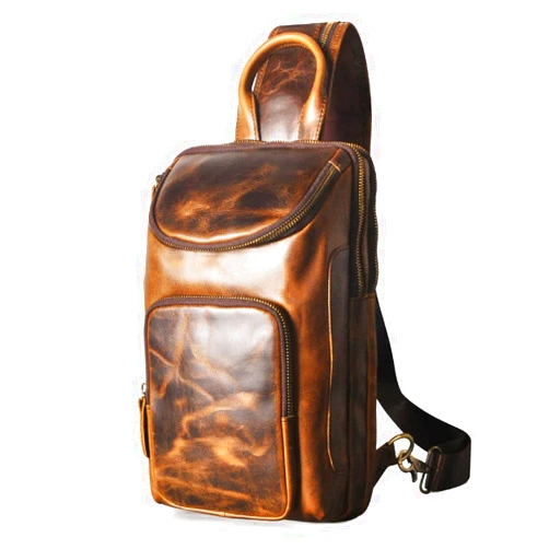 Le'aokuu Outdoor Travel Hiking Crossbody Chest Sling Bag For Tea A4 Book Rig One Shoulder Strap Bag Backpack 8033
