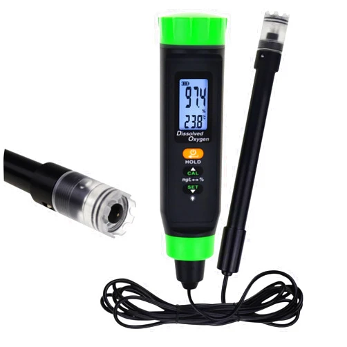 TEKCOPLUS Dissolved Oxygen Meter with DO Probe, Pen Type Digital DO Meter with Self-Floating Probe Electrode Water Quality Tester with ATC for Fish Tanks, Hydroponic, Freshwater Aquarium Test Kit