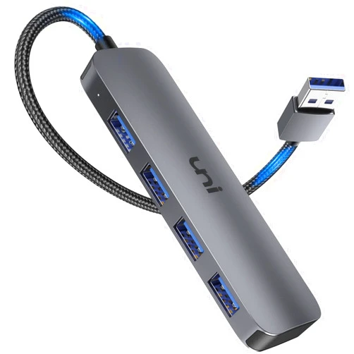 Uni USB Hub 3.0, uni 4-Port USB Splitter for Laptop, Ultra-Slim Multiple USB Port Expander Compatible with Keyboard and Mouse Adapter, PC, MacBook Air, Mac Pro, iMac, Surface Pro, Flash Drive, Mobile HDD