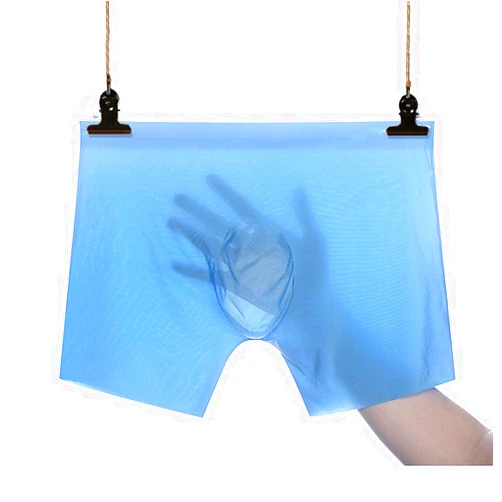 GOLD XIONG PADISHAH GOLD XIONG Men's Traceless Brief Boxers Ice Silk undewearsexy See-Through Transparent Briefs