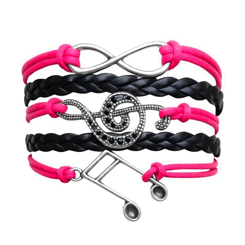 Infinity Collection - Charm Bracelet with Music, Bracelets for Women, Teens, and Girls. Adjustable Bracelet for Musicians. Gift for Music Lovers