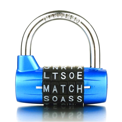 JUPAI Padlock 5 Letter Word Lock,5 Digit Combination Lock,Gym Locker Lock,Safety Padlock for School Gym Locker,Sports Locker,Fence,Toolbox,Hasp Cabinet Storage (Blue)