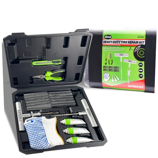 Slime 20503 Flat Tire Repair Reamer Plugger Kit, Heavy Duty, Universal, Complete 40 Piece Plug Kit