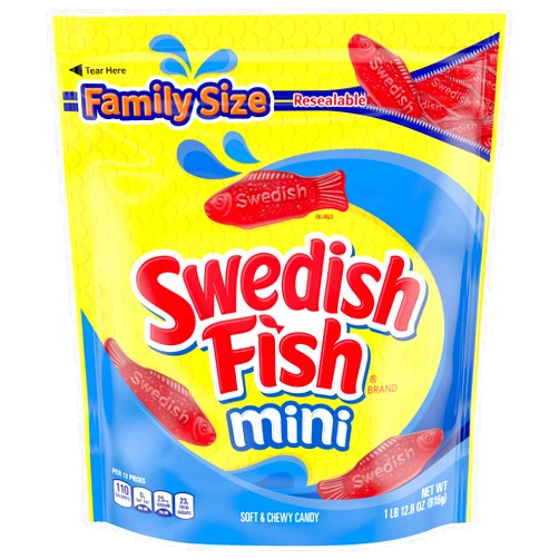 Mondelez International SWEDISH FISH Mini Soft & Chewy Candy, Family Size, 1.8 lb