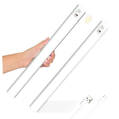EverBrite 70LED Dimmer Under Cabinet Lighting, Hand Wave Control & Motion Sensor, Magnetic Under Counter Lighting, Ultra Thin LED Light Bar for Closet, Cabinet and Hallway, 300 Lumen, 6000K, 2-Pack