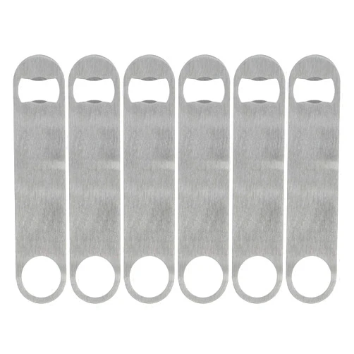 KISEER Heavy Duty Stainless Steel Flat Bottle Opener, 6 Pack Beer Bottle Opener for Kitchen, Bar or Restaurant