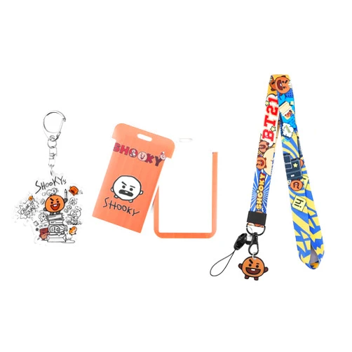 U-CHYTY Kpop Army Gift Bangtan Boys Lanyard with ID Badge Holder Bangtan Boys Clear Keychain -SHOOKY