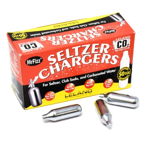 Leland 100 Leland (LE10 CO2) CO2 Soda Chargers - 8 Gram C02 Seltzer Water Cartridges For Use With Hamilton Beach Fizzini, and all 1Liter / Quart Soda Siphons