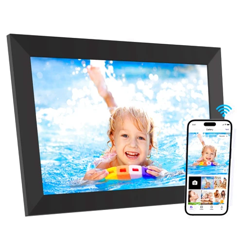 SAIWAN Digital Picture Frame 10.1 Inch WiFi Digital Photo Frame Electronic Picture Frame Slideshow, Built in 16GB Storage, Wall-Mounted, Auto Rotate, Easy to Upload Photos and Video Instantly via Uhale APP