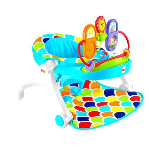 Fisher-Price Portable Baby Chair, Deluxe Sit-Me-Up Floor Seat with Removable Toys and Snack Tray, Happy Hills