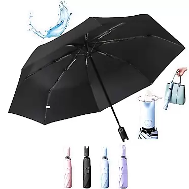LZQPOEAS Three-fold Self Opening and Retracting Umbrella with Buckle,Self Opening and Retracting Umbrella purple