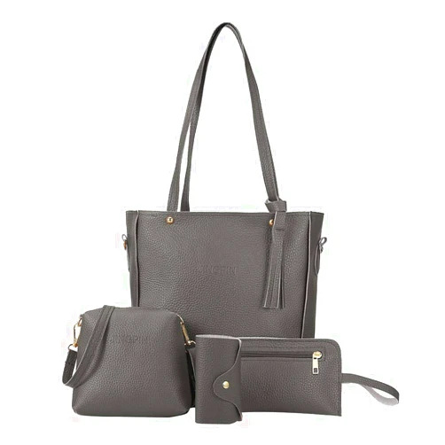 Futezty Beach Tote Bag 4 Packet Leather Solid Color Handbags Shoulder Bags Crossbody Hobo Bags Card Purse Work Travel Essential H
