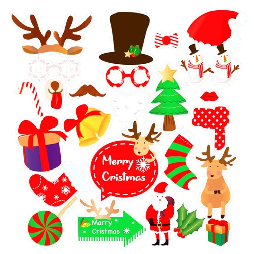 Darneidra Display Christmas Photo Booth Props，Christmas Photo Booth Props, Christmas Selfie Props, Christmas Themed Party Decorations (25CT)…