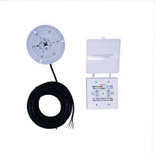 Poolexa PT06030C 6 inch Small LED Color Inground Pool/Spa Light for Wet Niche with 30 Foot Cord (Controller Included)