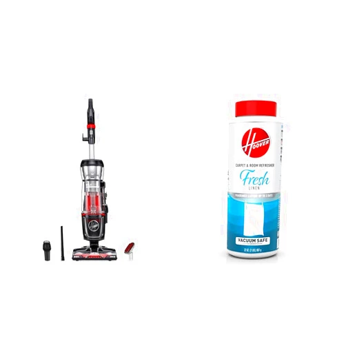 Hoover MaxLife Pro Pet Swivel Bagless Upright Vacuum Cleaner for Carpet & Hard Floors, Perfect for Pets, UH74220PC + 32 oz Carpet & Room Refresher Carpet Powder, Fresh Linen Scent, AH31210