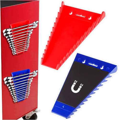 Urehepo 2Pack Magnetic Wrench Organizer Wrench Rack Tool Trays, 12-Piece Wrench Holder Set for Tool Box Drawer Chest, Premium Quality Wrench Holder SAE(1/4