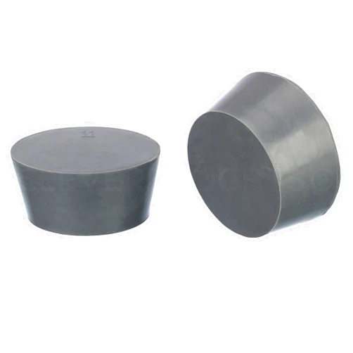 CleverDelights Rubber Stoppers — Size 11 — 3 Pack — 48mm x 56mm x 25mm Long — Gray Solid Plug #11