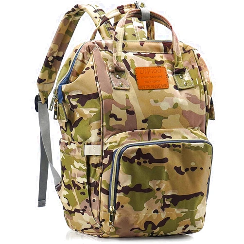 Limhoo Diaper Bag Backpack for Men Dad, Waterproof Large Canvas Camo Nappy Bags, Baby Care Bag (Camo)