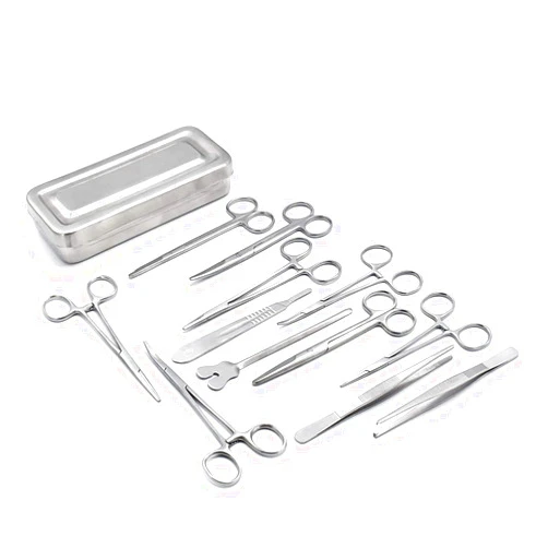DDP Set of 13 Pieces Basic Surgi Forceps Scissors Needle Holder Kit Stainless Steel Box Instruments DS-1290