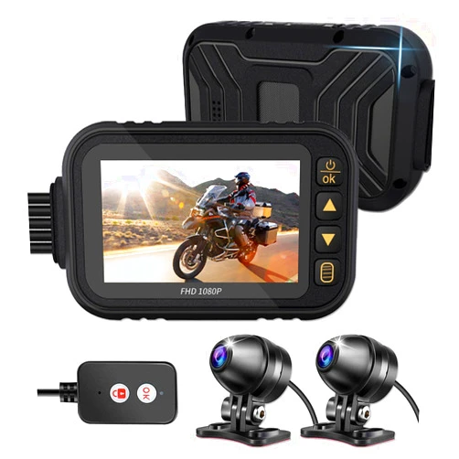 OBEST Motorcycle Camera Dash Cam MT35 1080P+720P Dual AHD Front Rear Bike Dashcam with 3'' IPS Screen G-Sensor Parking Mode Waterproof Loop Recording Bike Cycle Driving Recorder