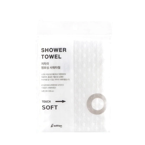 Sofrien Hypoallergenic Embossing Shower Towel, Korean Shower, Bath Towel, Cleanser (100x 28 Cm / 39.3 x 11 Inch), No Dyeing for Sensitive Skin (1 Pcs)