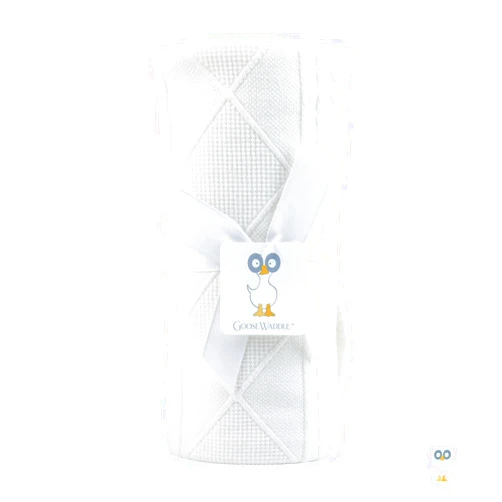 GooseWaddle Luxury Knit Baby Blanket (30”x40”), Premium Comfort from Ultra Soft Fabrics That Get Softer with Use, Perfect for Any Infant Nursery, Boy or Girl, Machine Washable (White)
