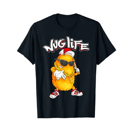 Cool Gangster Chix Fingers Fans Boys Girls Designs Funny Nug Life Gift | Cute Chicken Nuggets Lover Unisex-Adults and Kids T-Shirt