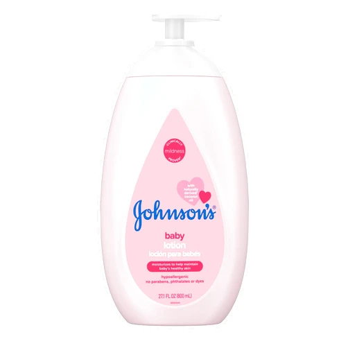 Johnson's Baby Johnson's Moisturizing Mild Pink Baby Lotion with Coconut Oil for Delicate Baby Skin, Paraben-, Phthalate- & Dye-Free, Hypoallergenic & Dermatologist-Tested, Baby Skin Care, 27.1 Fl. Oz