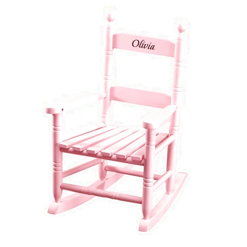 Miles Kimball Custom Pink Children's Rocker - Black Font