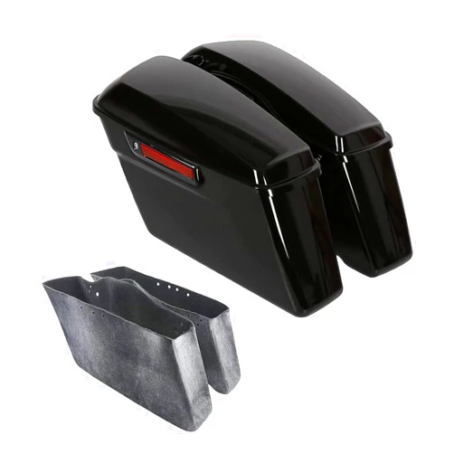 TCT-MOTORPARTS Complete Hard Saddlebags w/Black Latch Fit for Harley Touring Road King Street Electra Glide Ultra-Classic 2014-Later