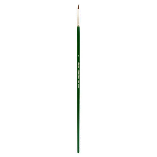 Silver Brush Limited 2500-1 Ruby Satin Round Paintbrush for Oil, Acrylic, and Heavy Body Paints, Size 1, Long Handle