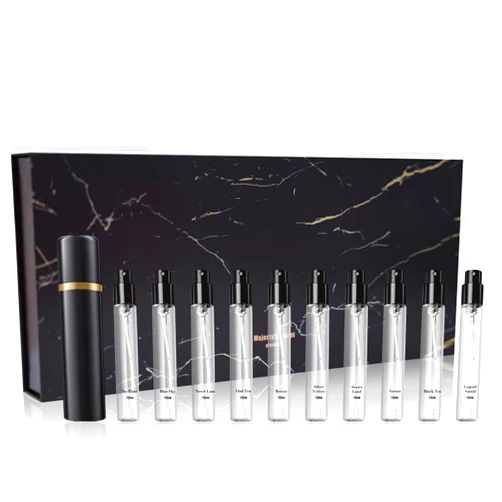 MAJESTY'S SECRET PHEROMAX Men's Luxury Cologne Gift Set – Mini Eau de Parfum Discovery Collection (10 x 0.34 fl oz) – Long-Lasting Fragrance Gift Set for Men – Travel Size Cologne Set with Gift Bag