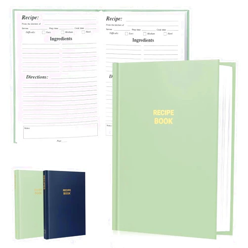 Serrenf Perfect Blank Recipe book - Recipe Book to Write In Your Own Recipes,Organize Your Recipes- Waterproof Cover and 186 Blank Pages Recipe Notebook (spring green)