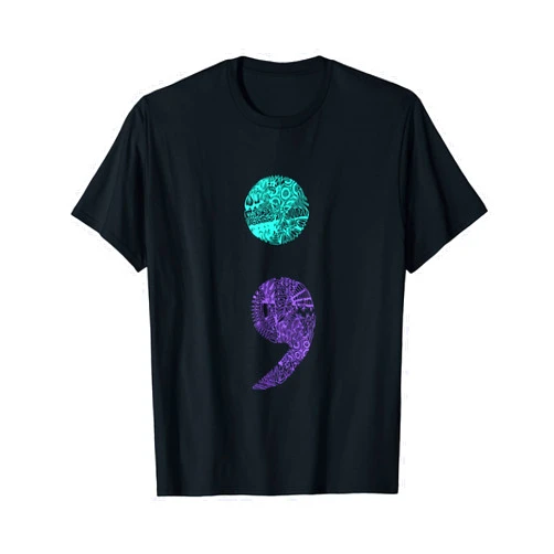Suicide Prevention Awareness Gifts By IR&A Squad Semicolon Gift Suicide Prevention Awareness T-Shirt