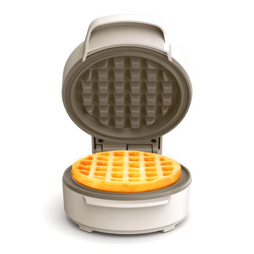 bella Snack-n-Store Mini Waffle Maker, EverGood™ Ceramic Nonstick Coating, Cord Wrap, Ready Indicator Light & Cool Touch Handles, Stackable Design & Customizable Plates, 350 Watt, Oatmilk