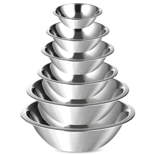 Culinary Depot Culigrade Stainless Steel Mixing Bowl Set of 6-0.75, 1.5, 3, 4, 5, 8 Quart Sizes - Nesting, Durable, Easy to Clean, Ideal for Baking, Cooking, and Food Prep