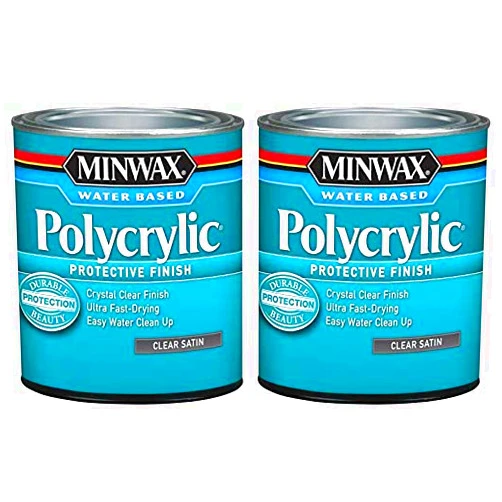 Minwax 233334444 Minwaxc Polycrylic Water Based Protective Finishes, 1/2 Pint, Satin 2 Pack