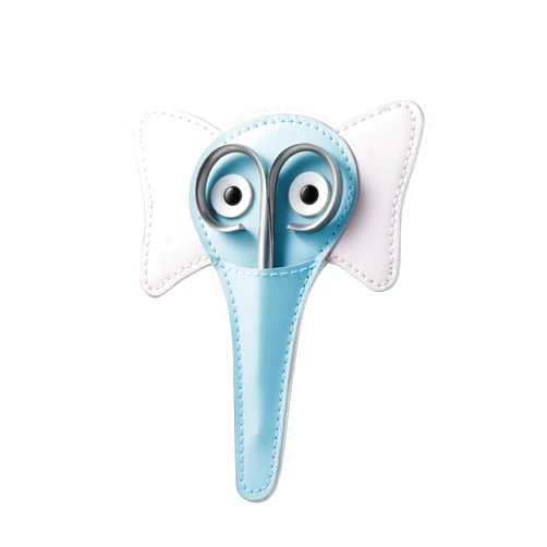Rubis Stainless Steel Infant Nail Scissors with Blue Leather Elephant Case, For Precise Fingernails and Cuticles, 1K416, Silver,Rubis Switzerland Swiss Made World Renowned Precision