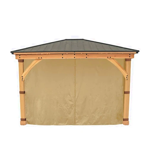 APEX GARDEN Replacement 4-Side Curtain for 11 ft. x 13 ft. Meridian Gazebo (Beige)