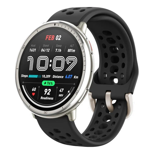 Amazfit Active 2 Smart Watch 44mm, GPS Maps with Direction, Fitness Tracker, 10 Day Battery, Sleep Monitor, 160+ Sport Modes, Water Resistant, for Android & Apple iPhone, Black Silicone