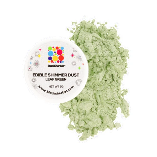 Blacksherbet Luster Dust Edible | 5 grams Luster Dust for Cake Decorating, Desserts, Cupcakes | Edible Shimmer for Food Grade Coloring | Edible Glitter Kosher Certified | Leaf Green Luster Dust Edible