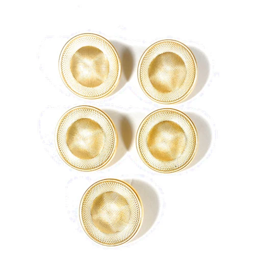 Katz Trimming / Trims Unlimited Dome Gold Buttons Hat Shape Sets Brushed Finished ~ for Blazer, Suits, Sport Coat, Uniform, Jacket , Dresses 10 Pc. (5 PC 1 inch INCH 24mm) (2365)