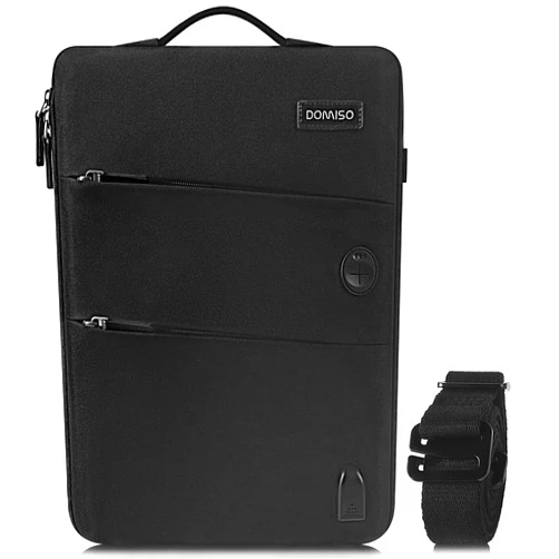 DOMISO 14 Inch Waterproof Laptop Bag Canvas with USB Charging Port Headphone Hole for 14