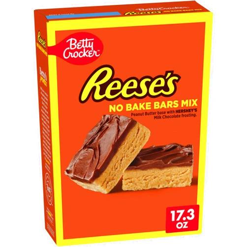 Betty Crocker REESE'S Peanut Butter No Bake Bars Mix With HERSHEY’S Milk Chocolate Frosting, 17.3 oz