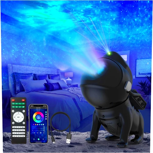 BAIGELONG Space Dog Star Projector,Galaxy Light Projector,Galaxy Projector for Bedroom,Lamp with Timer and Remote,Gift for Kids Adults for Bedroom,Christmas,Birthdays,Valentine's Day,Room Decor,Party,Black